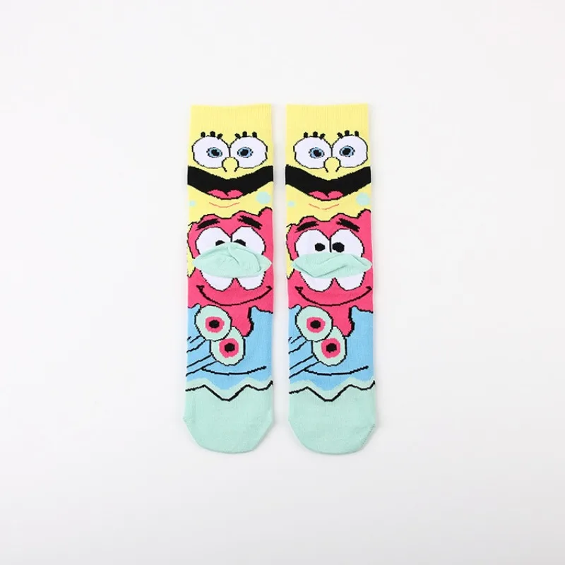 SpongeBob Couples Fashion Socks Colorful Medium High Suit Cartoon Long Men Sock Kawaii Women Fun Skateboard Casual Sports Socks