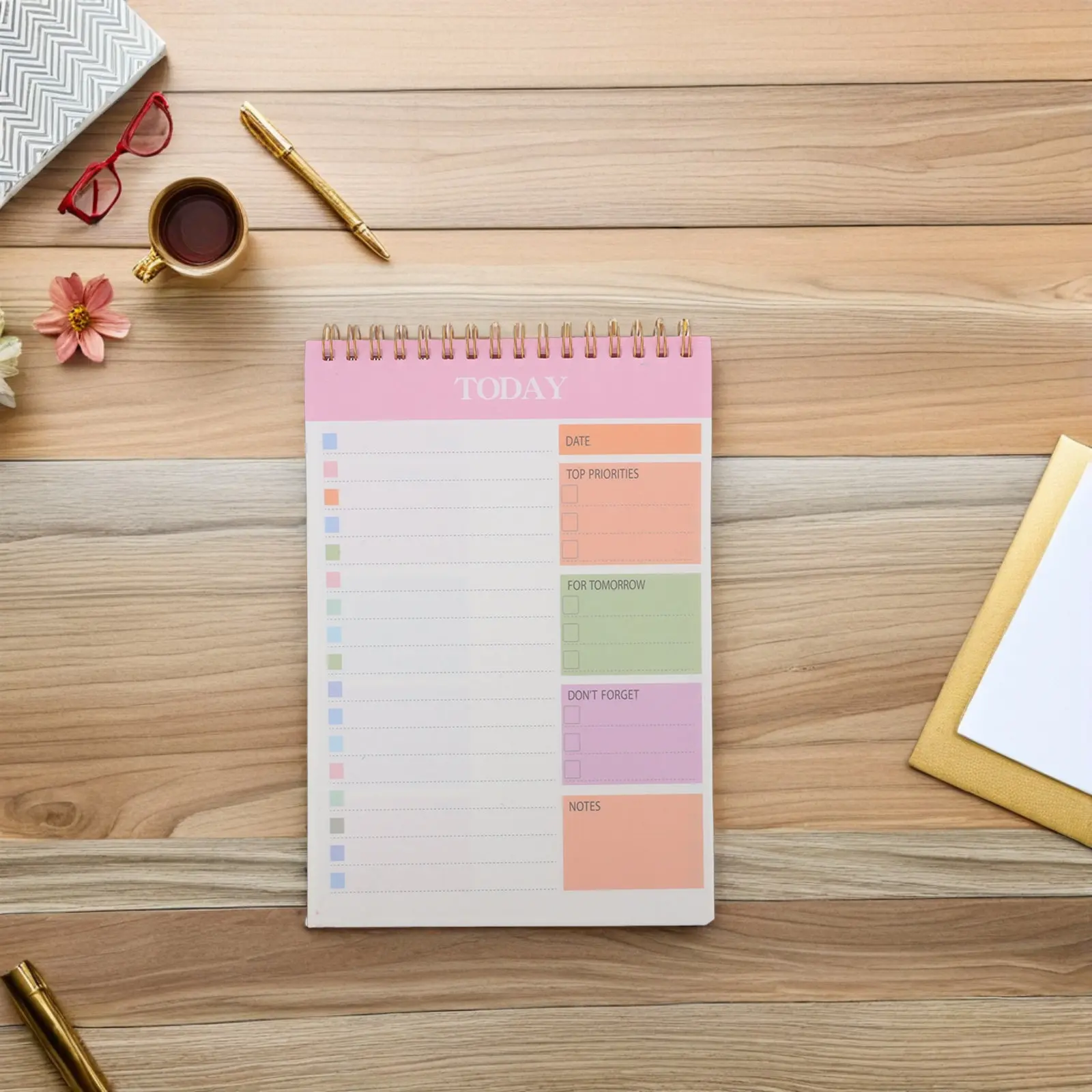 3 Books to Do List Notepad A5 Undated Daily Planner Spiral Bound 52 Tear-Off Sheets Task Organizer School Work Personal Goal