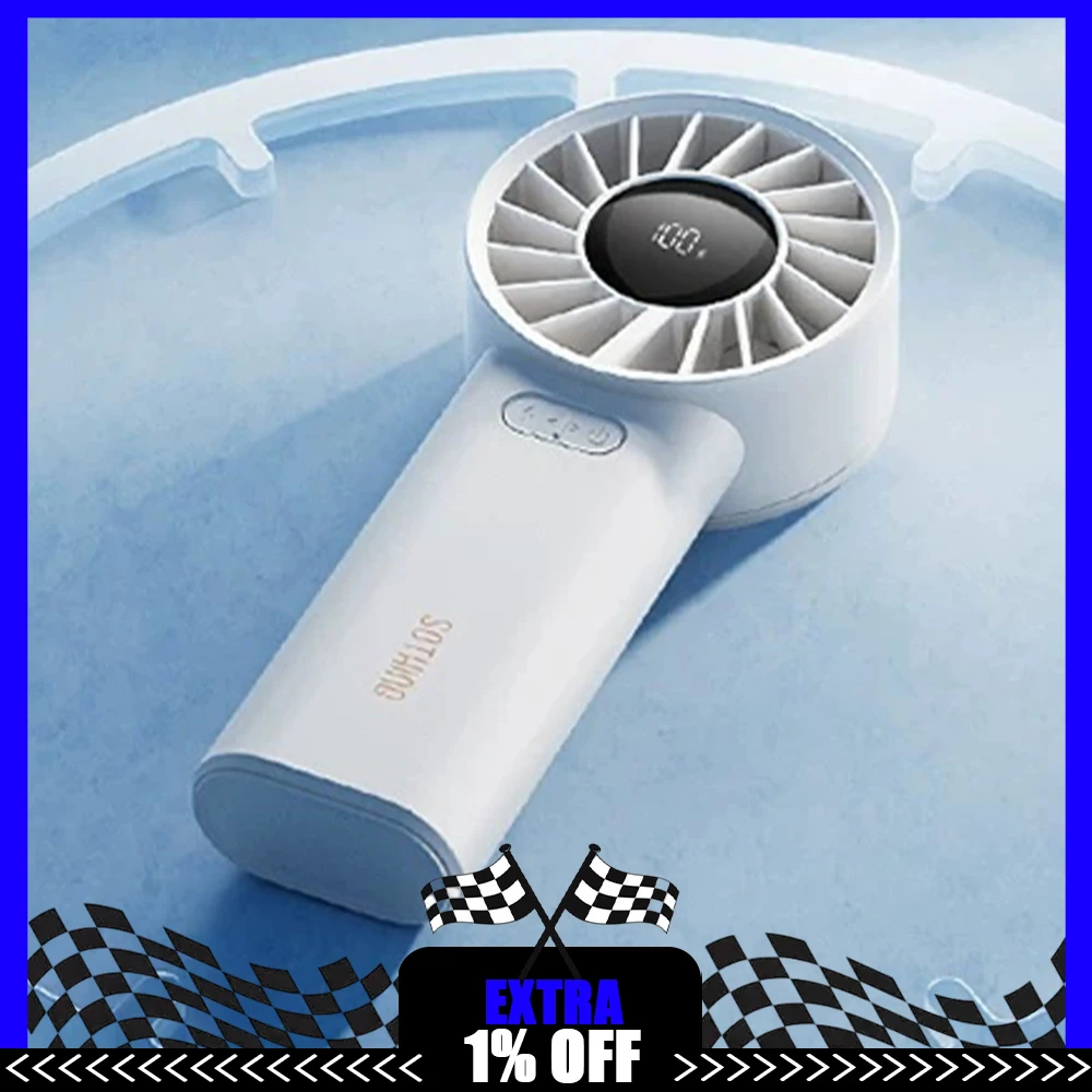 SOTHING Engine 60 Handheld Small Fan 100-Gear Wind Sense Handheld Fan Intelligent Digital Display Low Noise And Light Weight