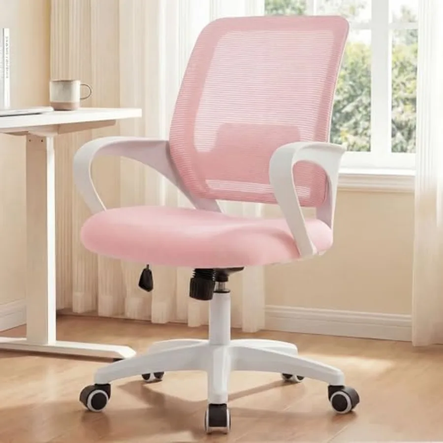 

Office Desk Ergonomic Computer Mesh Chair with Lumbar Mid Back Support Adjustable Height Swivel Rolling Wheels Comfy Task Vanit