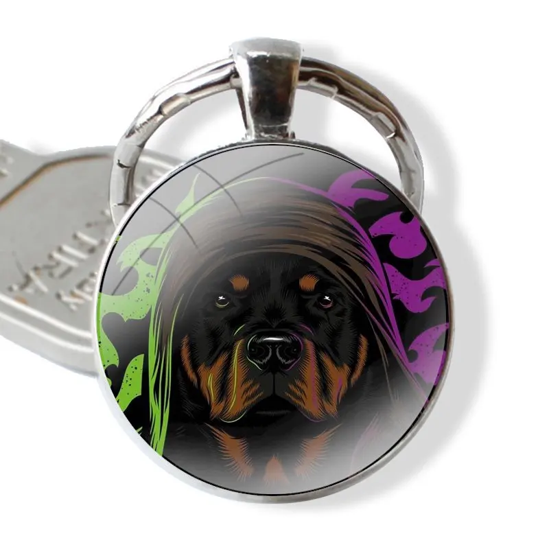 glass cabochon keychain Car key chain Charms keychains Gifts Rottweiler Dog Accessories Phone Cases Covers