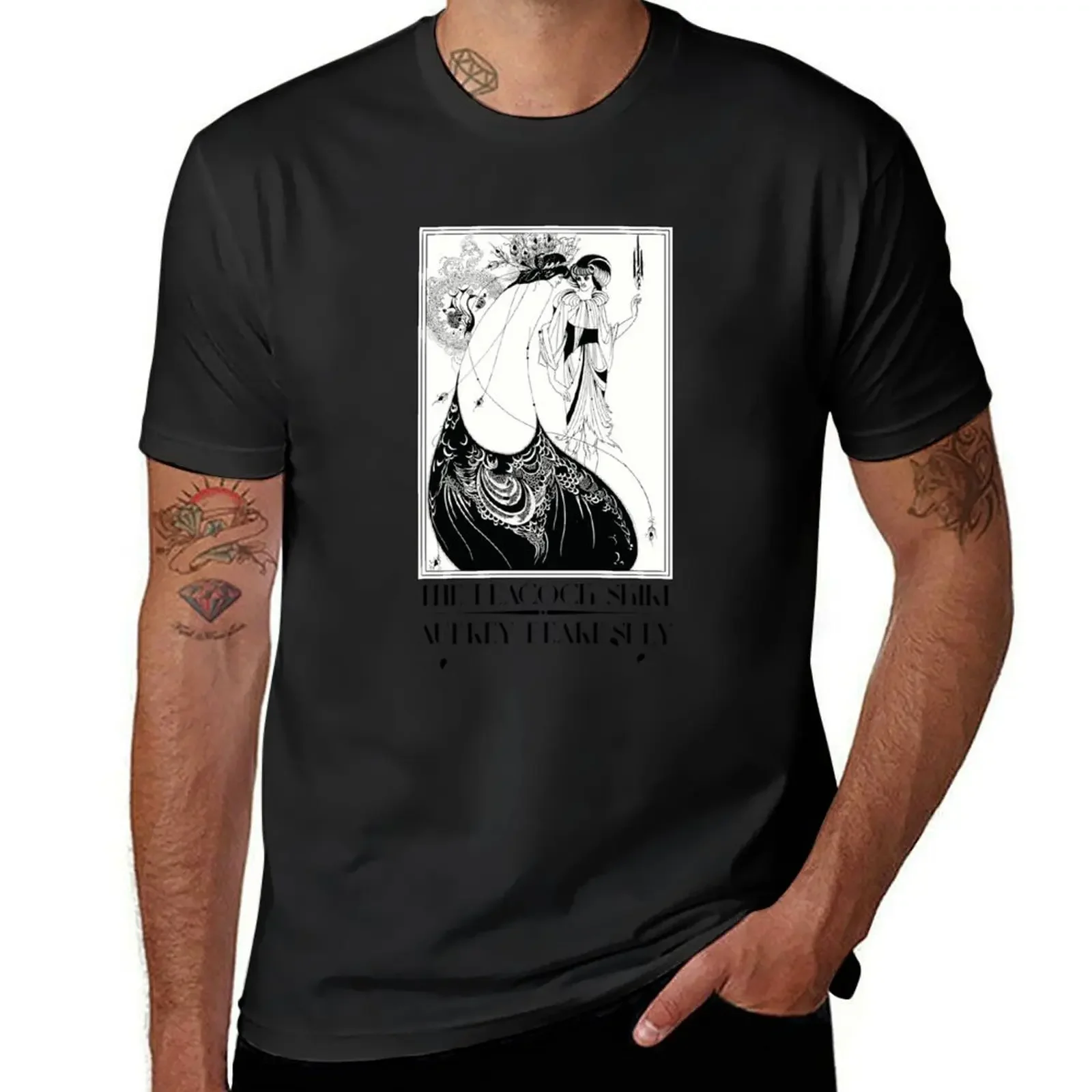 Aubrey Beardsley The Peacock Skirt Print Exhibition Poster T-Shirt summer clothes anime mens graphic t-shirts