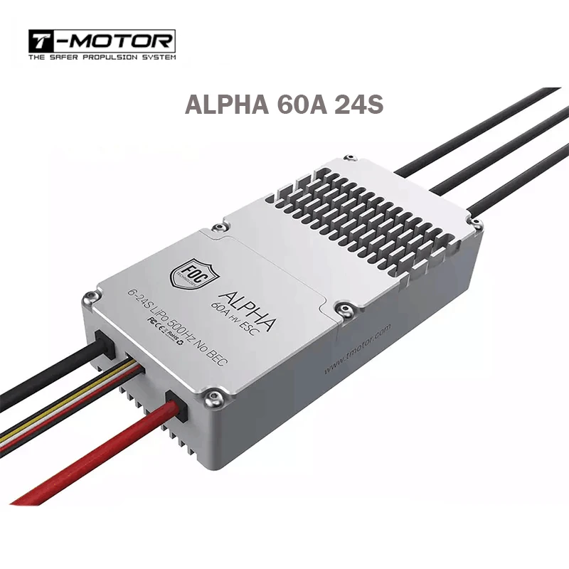 T-motor ALPHA 60A 24S FOC ESC, Control electrónico de velocidad para Multirotor U12II KV60 U13II KV65, motor sin escobillas