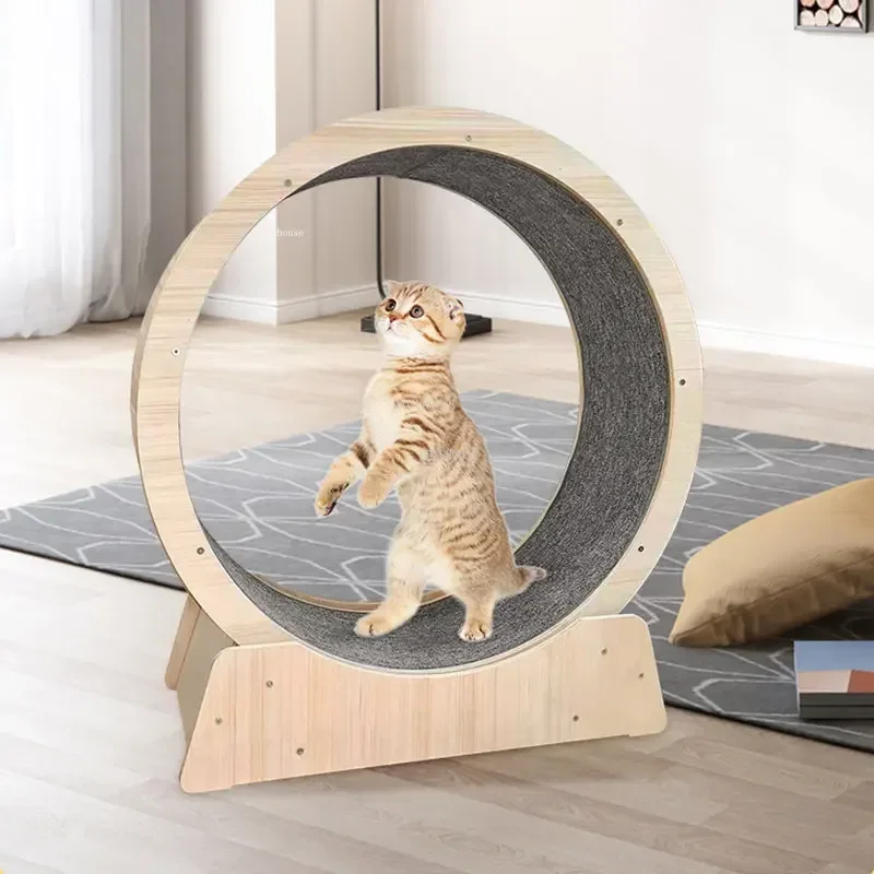 Solid Wood Cat Toys Creative  Treadmill Modern  Supplies Pet  Accessories Home Pet Interactive Roller Sport Cat scraper