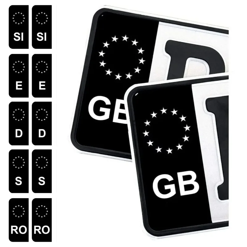 2Pcs/Set License Plate Vinyl Stickers, Waterproof Scratch Resistant Weatherproof Decals for Truck SUV RV Bus Universal Car Decor