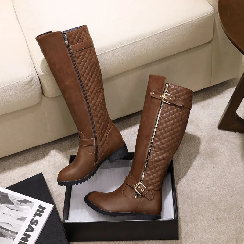 Winter Women Shoes Long Boots Sexy Woman Motorcycle Booties Custom Platform High Heels Knee High Boots Women Botas WSH5429
