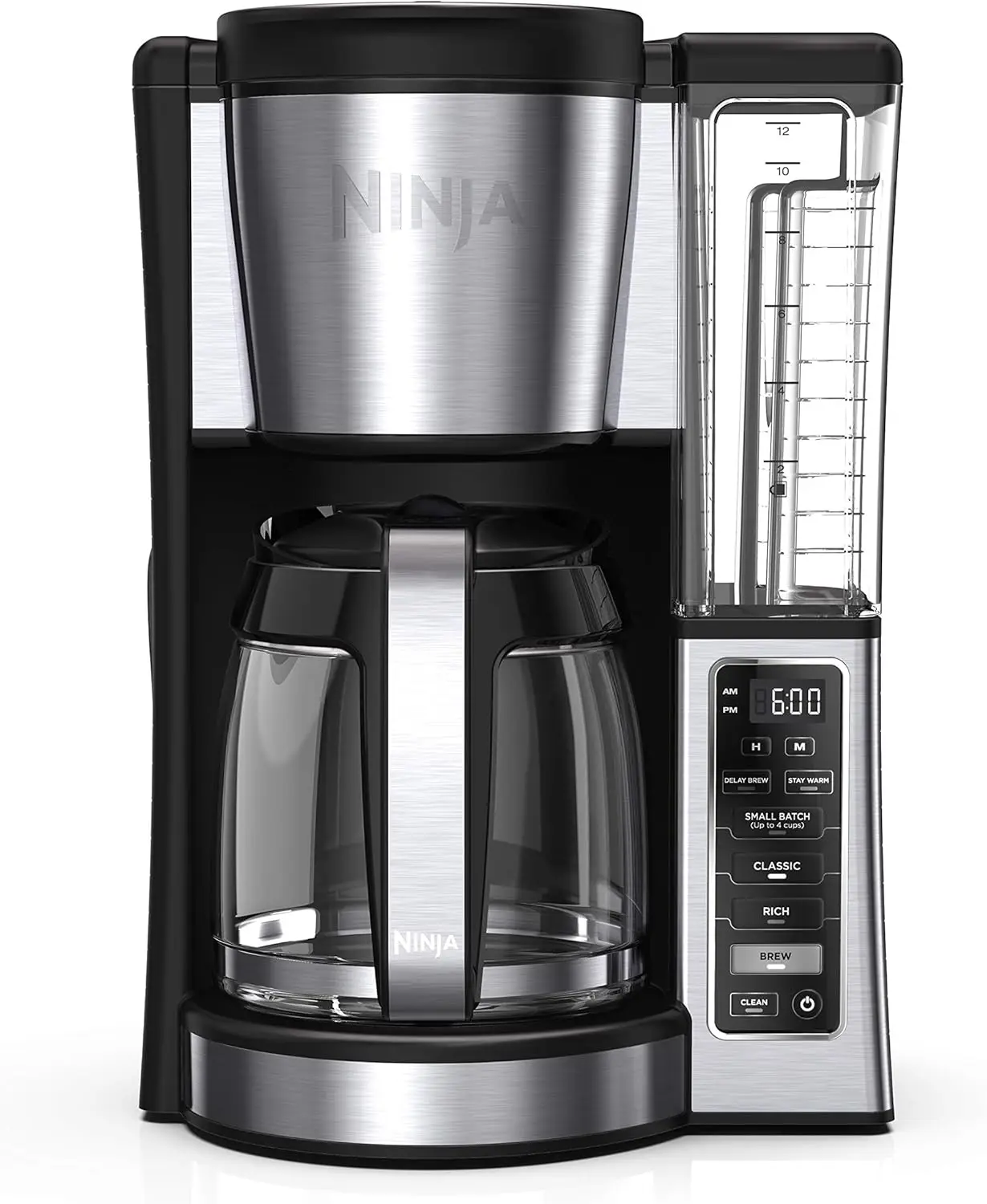 Ninja 12-Cup Programmable Coffee Brewer, 2 Brew Styles, Adjustable Warm Plate, 60oz Water Reservoir, Delay Brew Stainless Steel