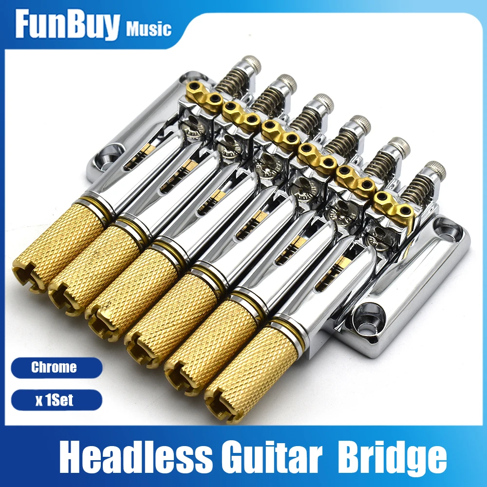 

Металлический гитарный мост без головы для безголовой гитары, аксессуары для музыкальных инструментов, металлические фиксированные 6-струнные детали моста для электрогитары