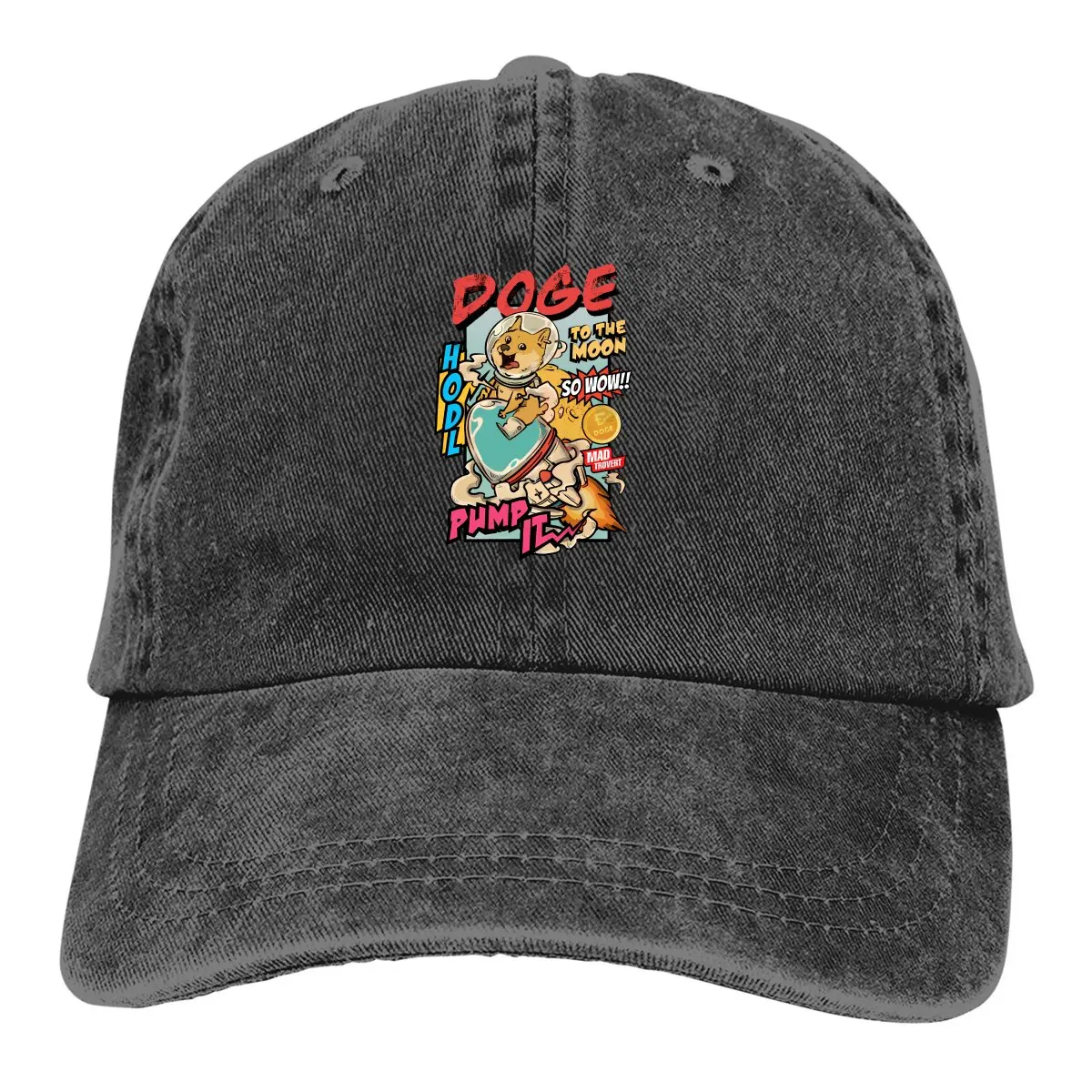 

Dogecoin Doge To The Moon Baseball Caps Peaked Cap Cryptocurrency Sun Shade Hats for Men