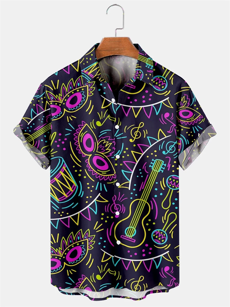 Carnival Shirts For Men Women Fashion Festival 3d Printed Short Sleeve Button Down Shirt New Dress Up Evening Party Shirts Top
