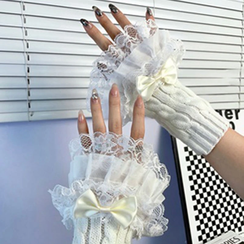 Nail Decor Girls Lace Arm Cover photo for manicure salon flared Sleeves Manicure Picture shooting Backdrop Props