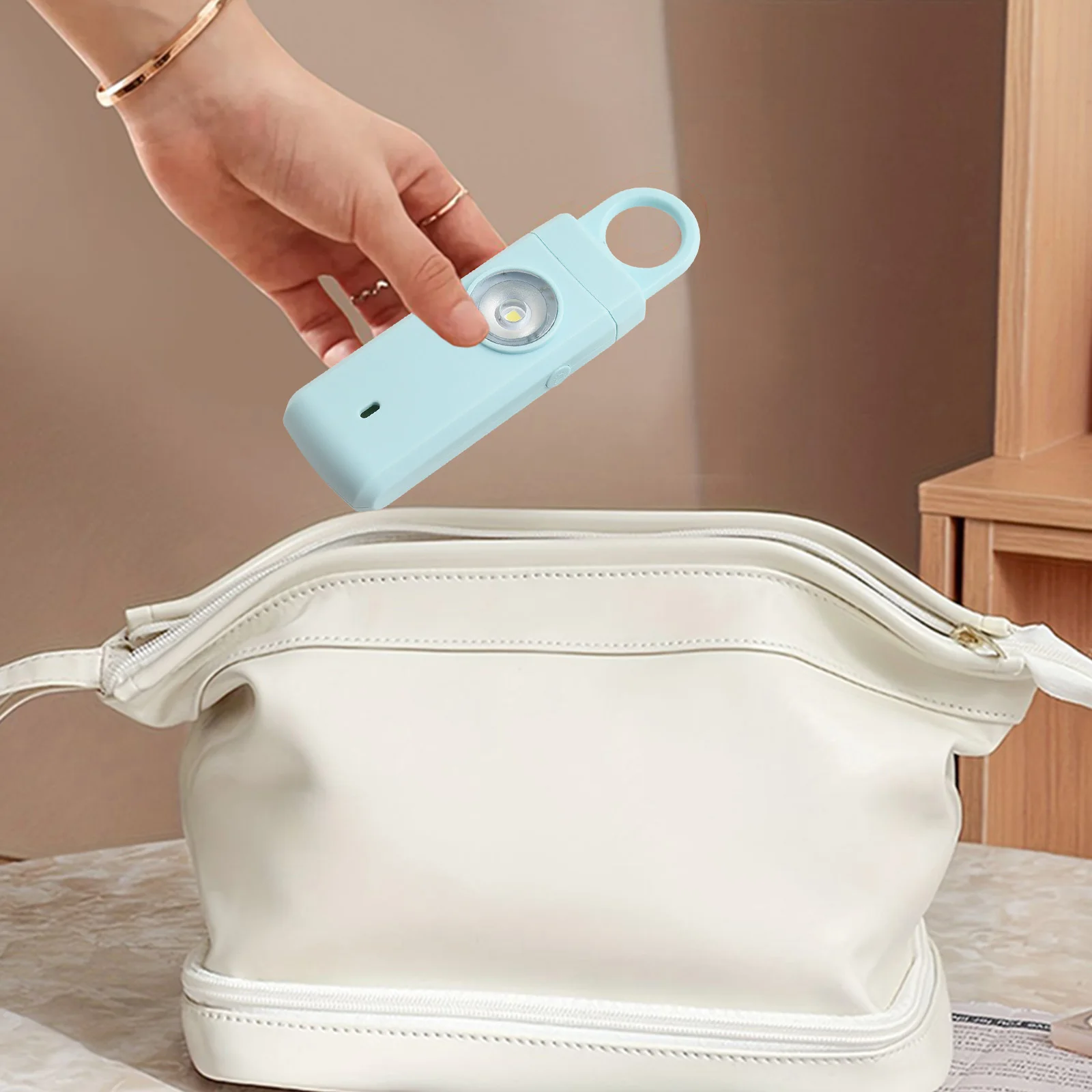 

Easily Accessible Personal Alarm Compact Rechargeable Device with Strong Sound & Attention Grabbing Strobe Light