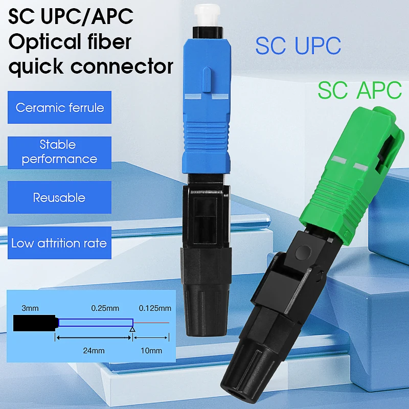 COMPTYCO SC APC 광섬유 고속 커넥터, 단일 모드 광섬유 어댑터, FTTH 광섬유 퀵 커넥터, 필드 어셈블리 