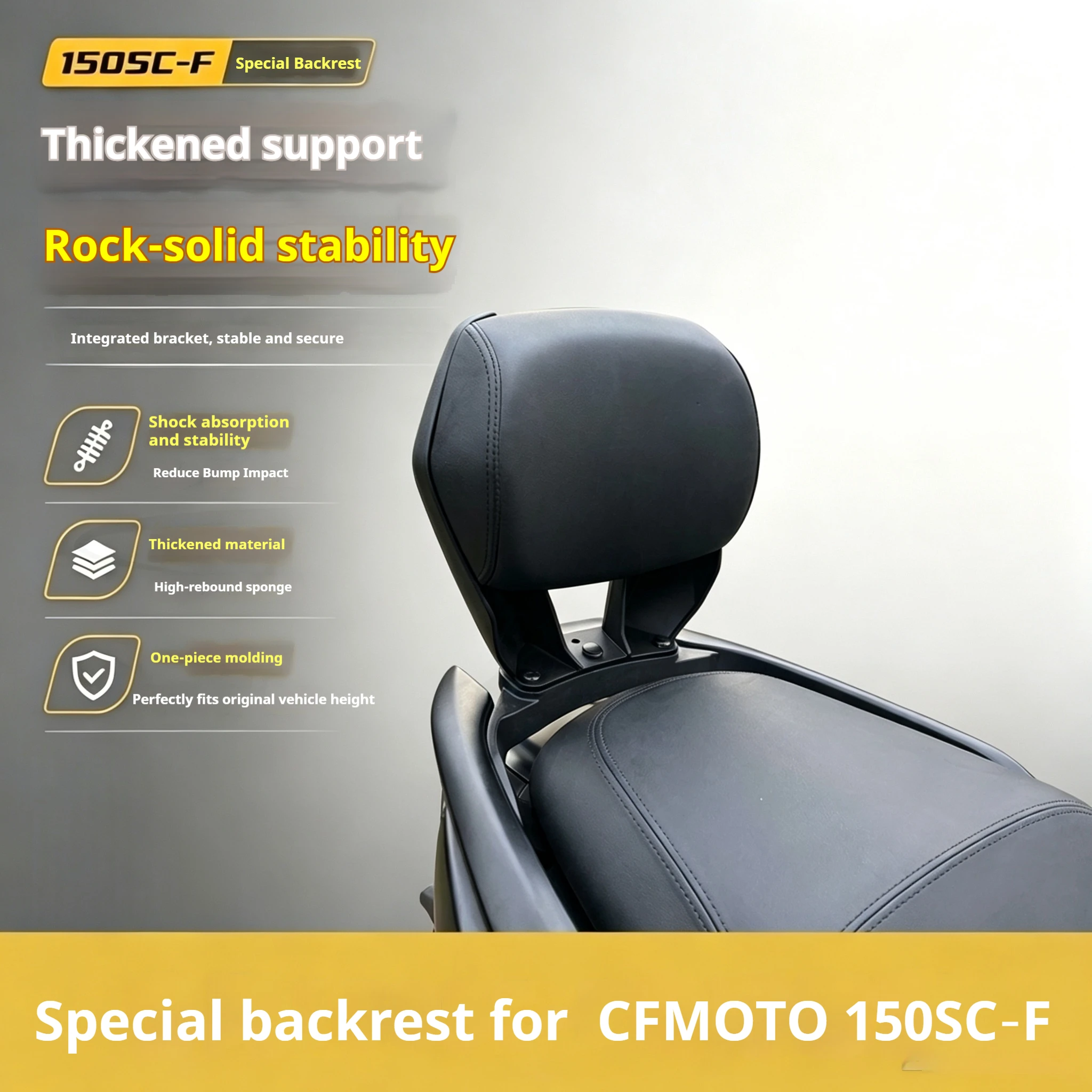 For CFMOTO 150SC‑F Scooter Rear Backrest Lumbar Support Headrest Non‑destructive Modified Accessories