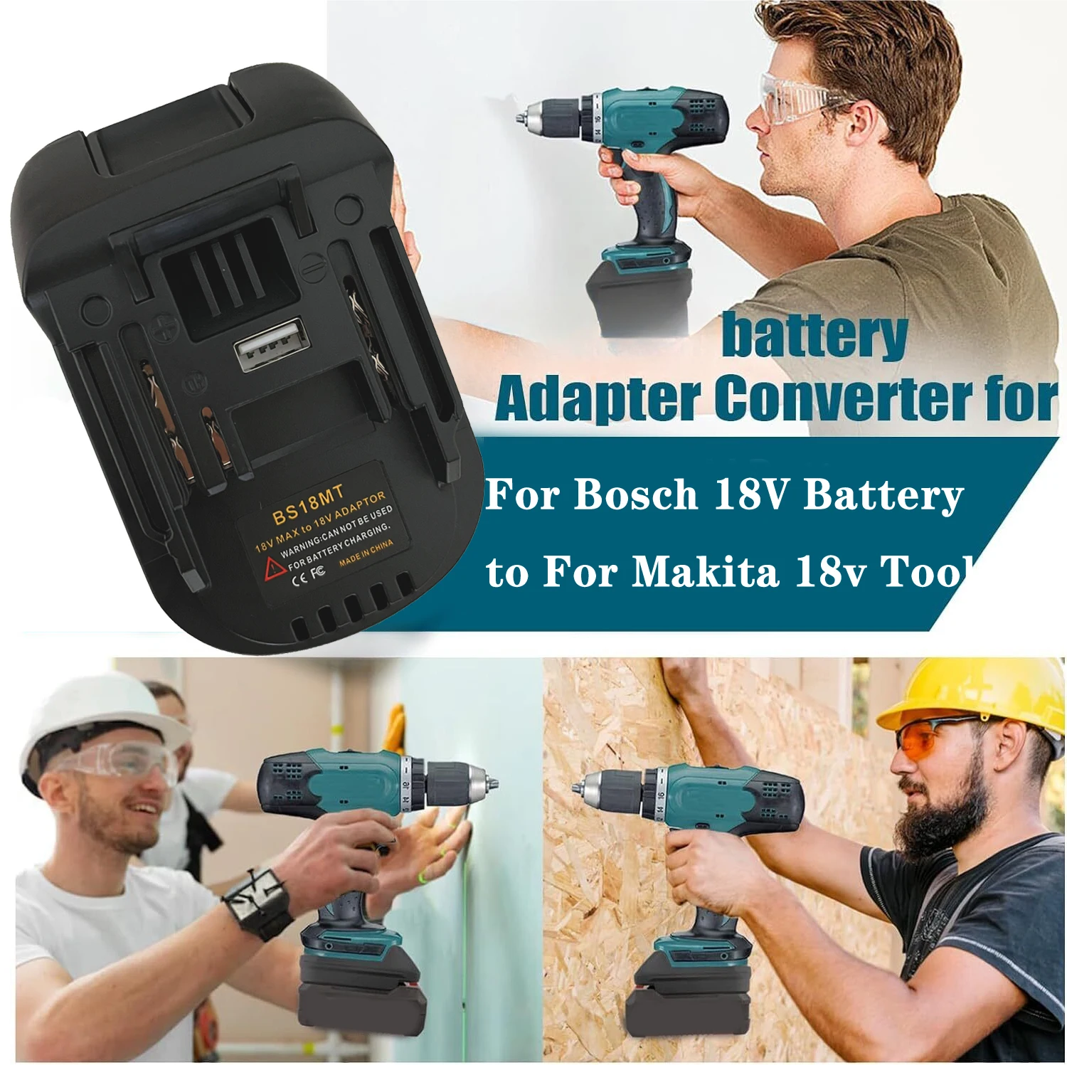 Imagem -04 - Adaptador de Bateria para Bosch 18v para Makita 18v Bs18mt Conversor com Usb para Makita 18v Ferramentas Elétricas Bat618 Bat609g