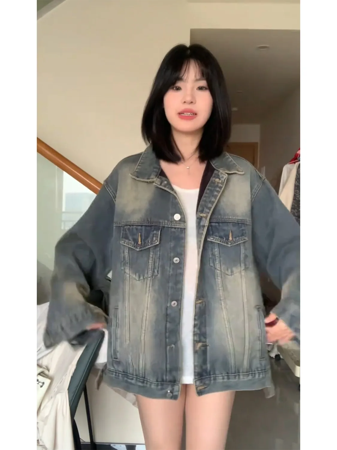 Cappotto di jeans Butzioni Pelliccia Peluche Donna Inverno Softshell Vestibilità regolare Sottoculturini eleganti Per il tempo libero Festa con bottoni Colletto con patta OL