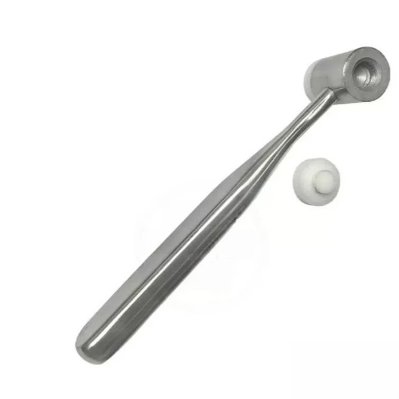 2Pcs Dental Bone Hammer Stainless Steel Handle Teeth Surgical Extraction Tool Double-Headed Nylon Dentist Instrument
