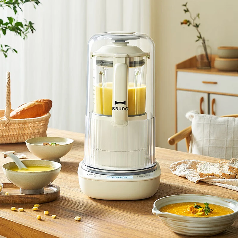 BRUNO 1.2L Intelligent Blender Filter Free Soymilk Maker 36000rpm Baby Food Mixer Low Noise Soybean Milk Machine 12H Pre-Timing