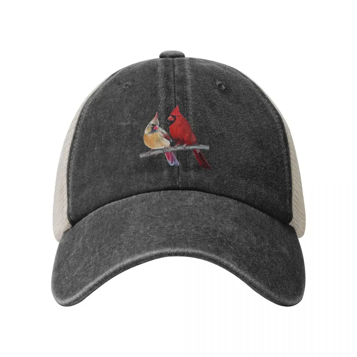 Northern Cardinals Pair painting (no background) Baseball Cap Sports Cap birthday Women Beach Fashion Men's