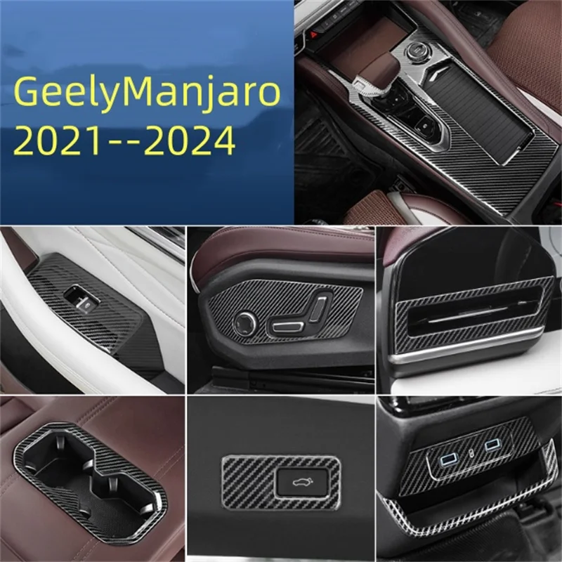 

LHD For Geely Manjaro 2021- 2024 Interior center console instrument panel gear shift door decorative strip protective strip