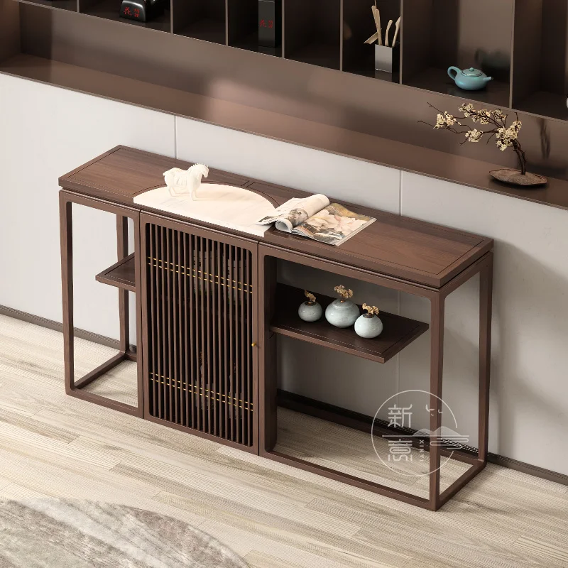 entry strip case Solid wood end-view table Entrance cabinet Strip table against the wall Xuan tea dining side cabinet