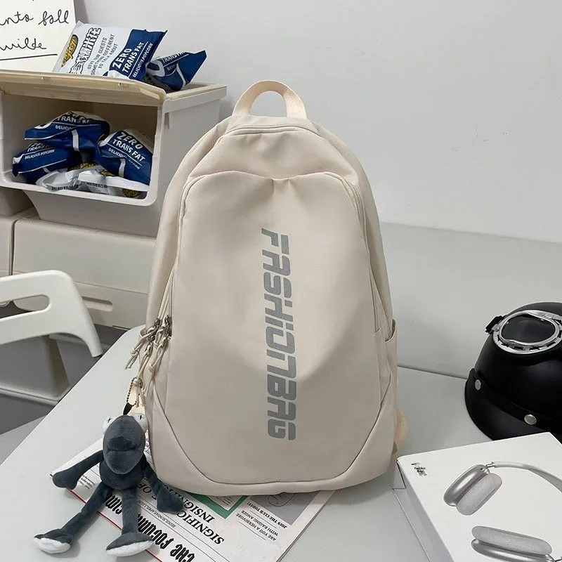 Trendy Korean Style Nylon School Backpack for College Students Double Shoulder Bag Women's 2026 New Model Campus Bookbag