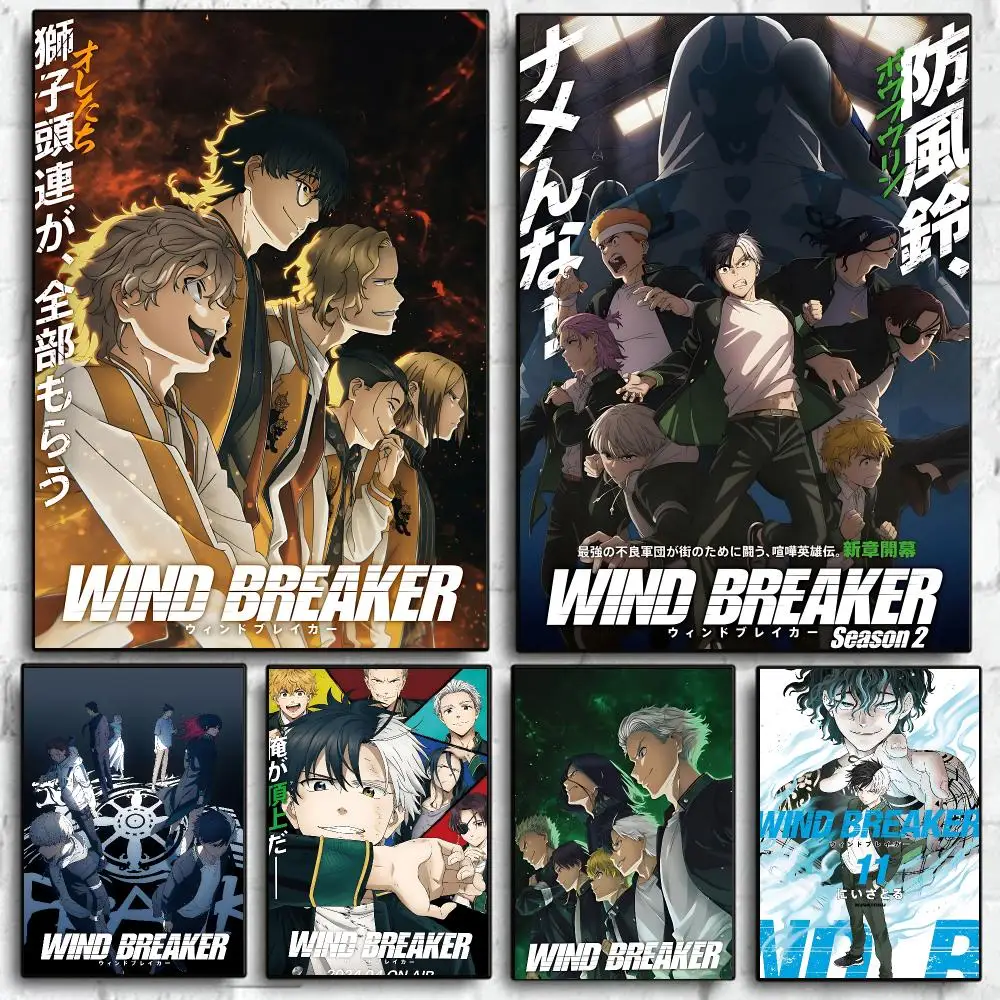 Vintage Classic Hot  Anime Wind B-Breaker Poster Self Adhesive Wall Art Decor for Bedroom Living Room Office Home Decor Gift