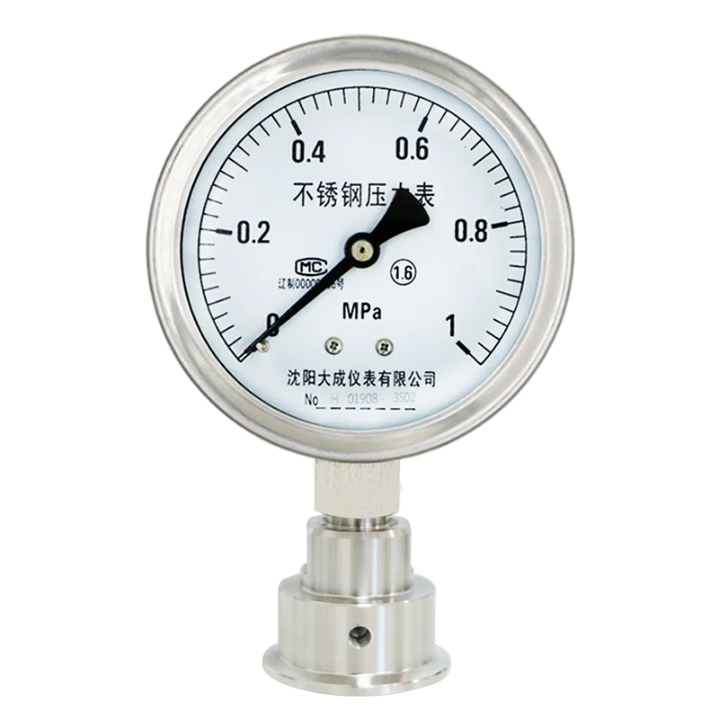 60mm Diameter Factory Customization All-stainless-steel Clamp-type Diaphragm Pressure Gauge the Size of the Chuck Is 50.5