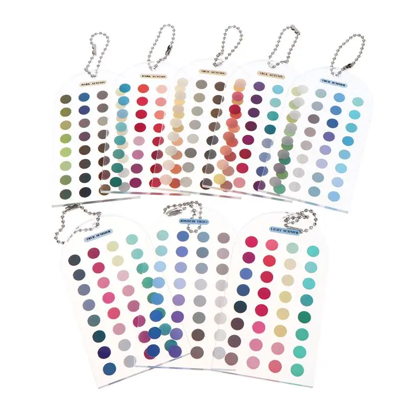 HD Printed Soft Summer & Autumn Double-sided Color Cards 24 Circular Blocks Fade Resistant for Long Term Color Reference Use