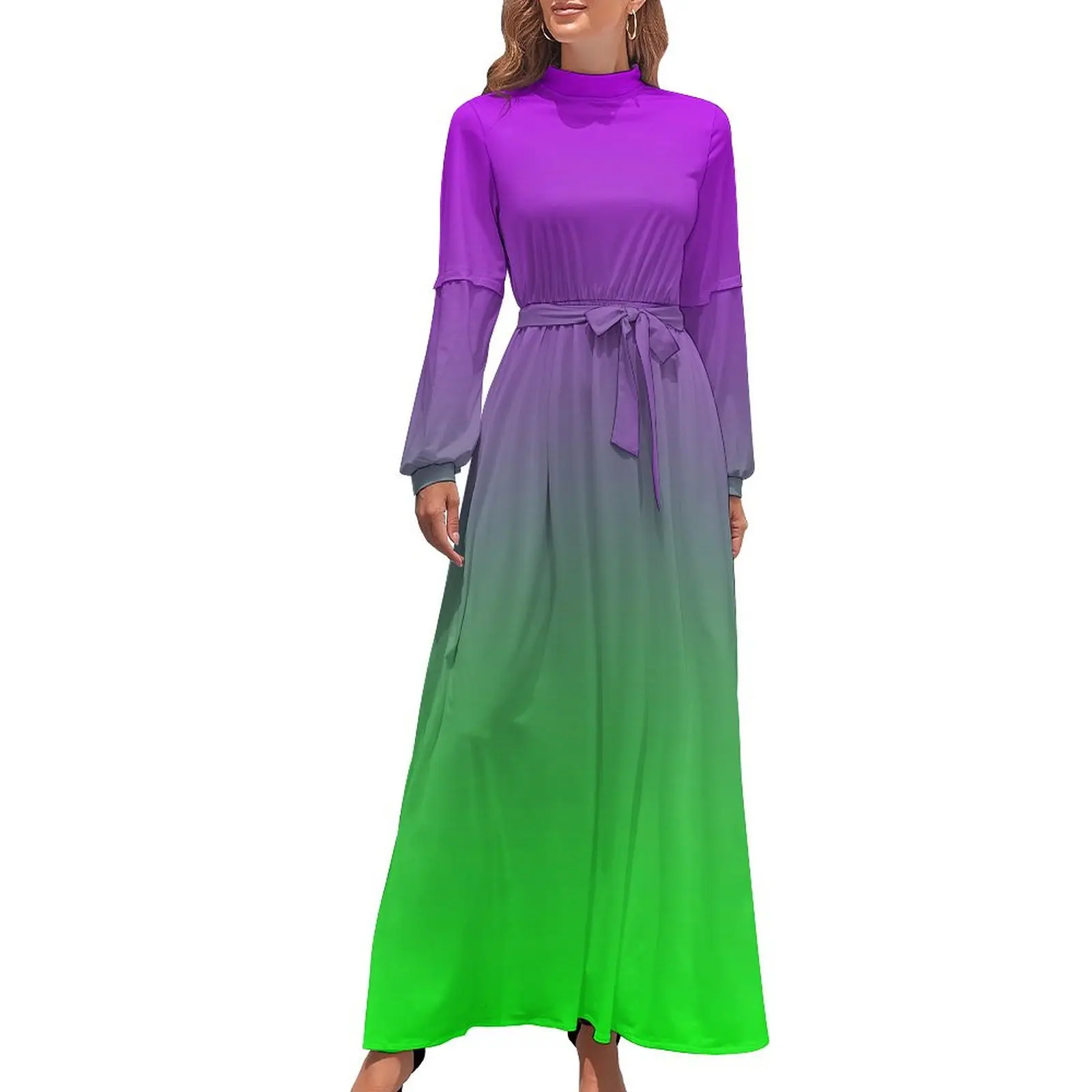 

Neon Purple & Green Gradient Long Dress festival outfit women Summer women's clothing