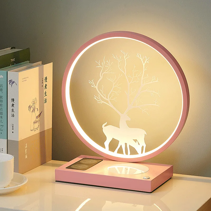 3-in-1 multi-function desk lamp dimming night light Wireless charging Bluetooth speaker Bedside lamp eye protection bedroom lamp