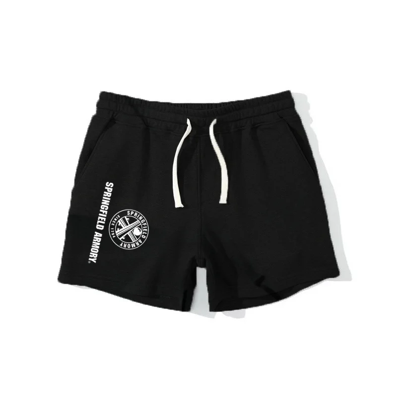 Pantalones cortos deportivos Springfield Armory para hombre, Shorts deportivos informales con cordón, moldeadores, verano, 2024