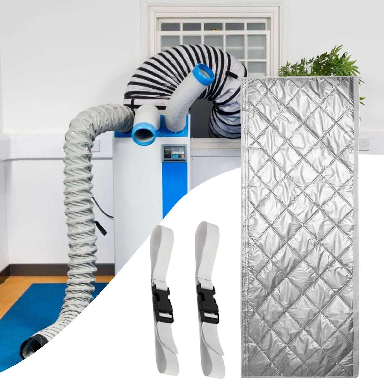 

Portable AC Hose Cover Quilting Air Conditioner Hose Insulation Cover Exhaust Pipe Cover With 2 Adjustable Straps