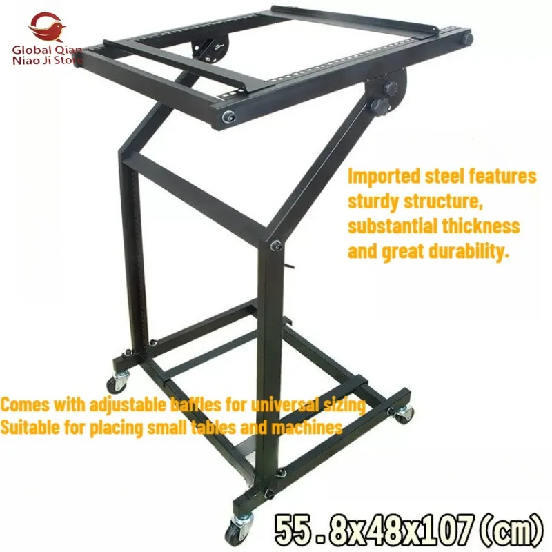 MB2-12U Professional Stage DJ Mixer Stand, Mobile Audio Equipment Amplifier Rack with Casters