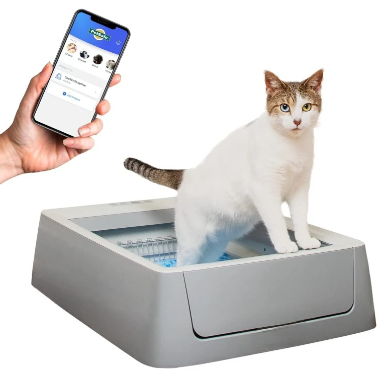 

ScoopFree Crystal Smart Self-Cleaning Cat Litter Box - WiFi & App Enabled - Hands-Free Cleanup With Disposable Crystal Trays