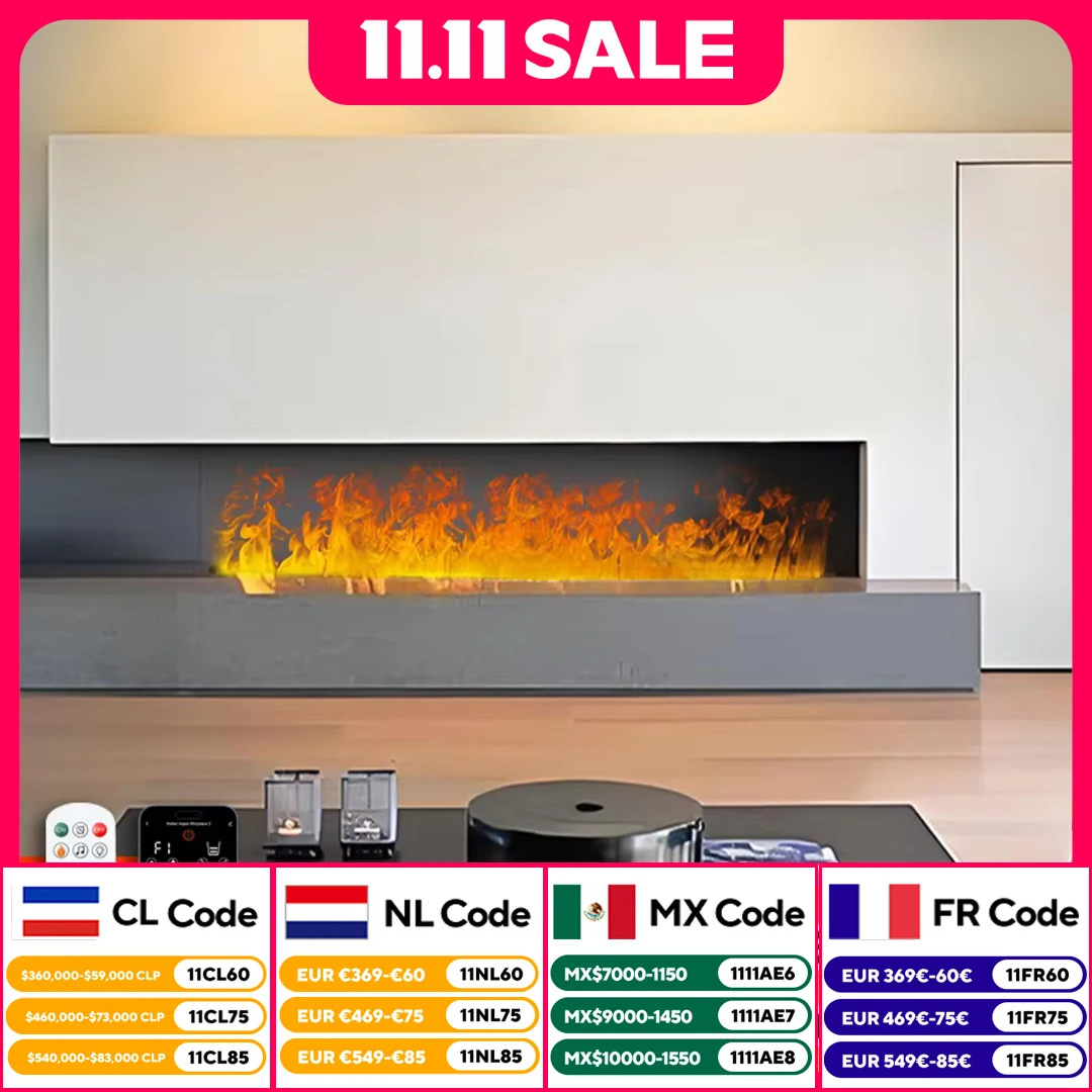 مدفأة تفتيت ثلاثية الأبعاد، رذاذ الماء الملون، لهب افتراضي، ضمان لمدة 5 سنوات، مدفأة كهربائية داخلية مزخرفة #1