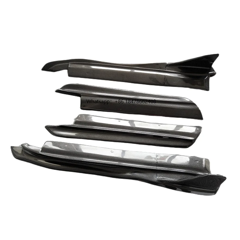 

AS Style High-quality Grid Carbon Fiber Side Skirts for the Front Bumper Edges of the Boxster 718 2016-2018 Body Kit