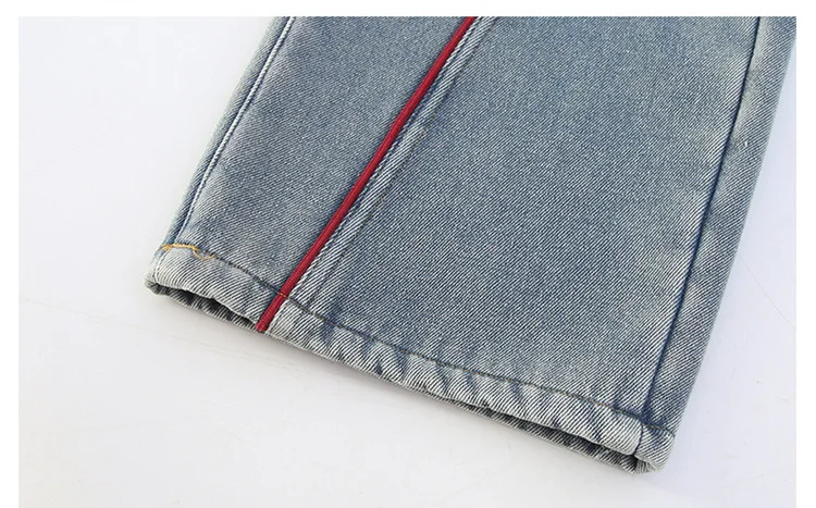 Markendesign Kinder Verdickte Winter-Warmjeans für Mädchen, Lose Gerade Kaschmir-Gefütterte Jeanshosen, Isolierte Denim-Hosen für Kinder – Detail 12