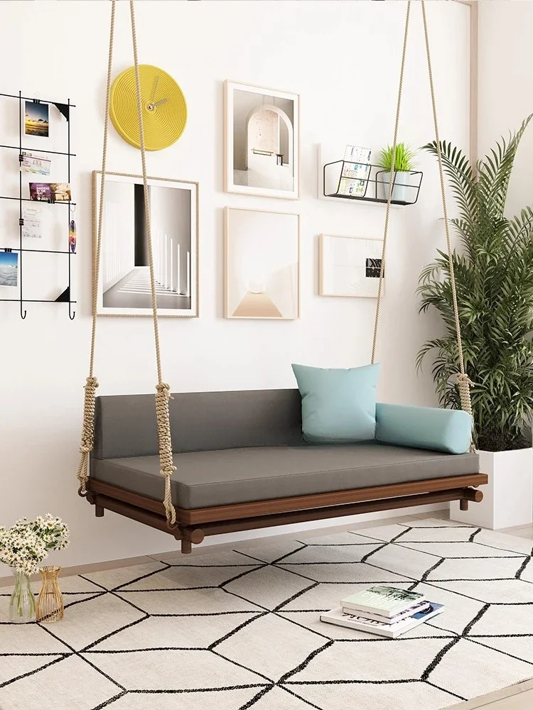 Indoor Balcony Hanging Chair Household Hanging Basket Leisure Lying Flat Swing Double Comfortable Hanging Chair Bedroom Swing