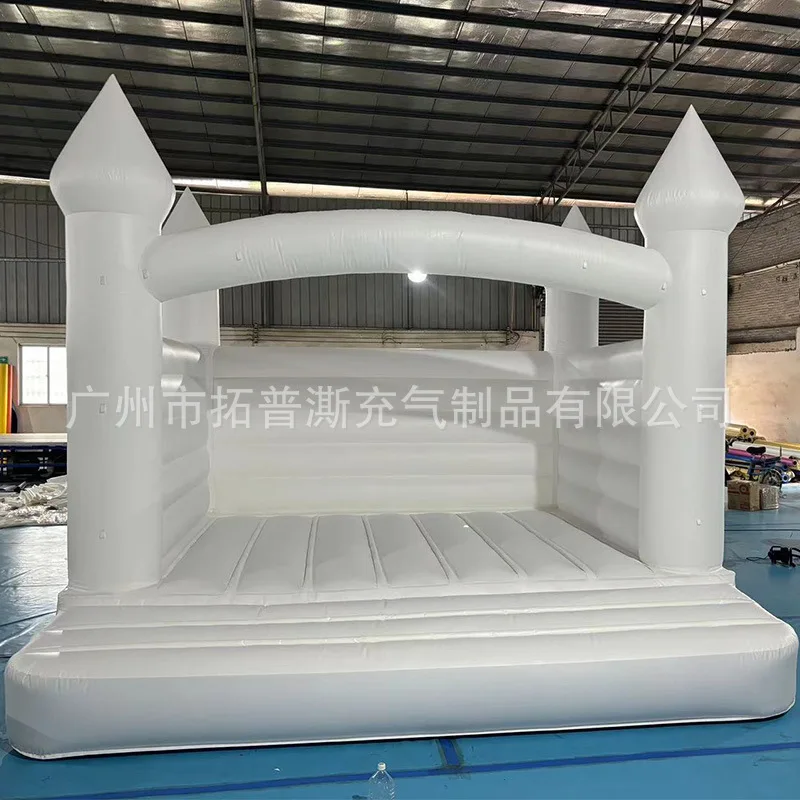 Children's Outdoor Themed Birthday Party Trampoline, Inflatable Wedding Trampoline, Pure White Slide Castle