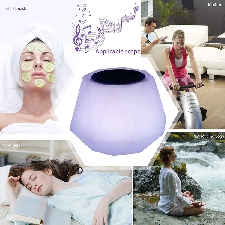 Lampe de Table LED RGBW Portable et Rechargeable avec Télécommande, Haut-Parleur Bluetooth Intelligent, Lumière Tactile, Veilleuse Colorée