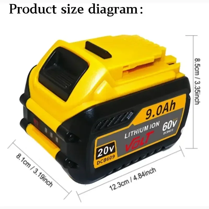 Original For DEWALT 20V For Flexvolt 20V/60V MAX DCB609 DCB547-XJ DCB201 DCB205 DCB200 DCB609-2 For Dewalt Lithium Ion Battery