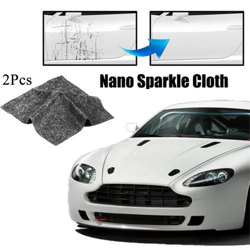 2Pcs Nano Sparkle Anti-Scratch Cloth For Car Scratch Magic Cloth Repair Paint Scratch Metal Polishing Cloth Scratch Removal Tool