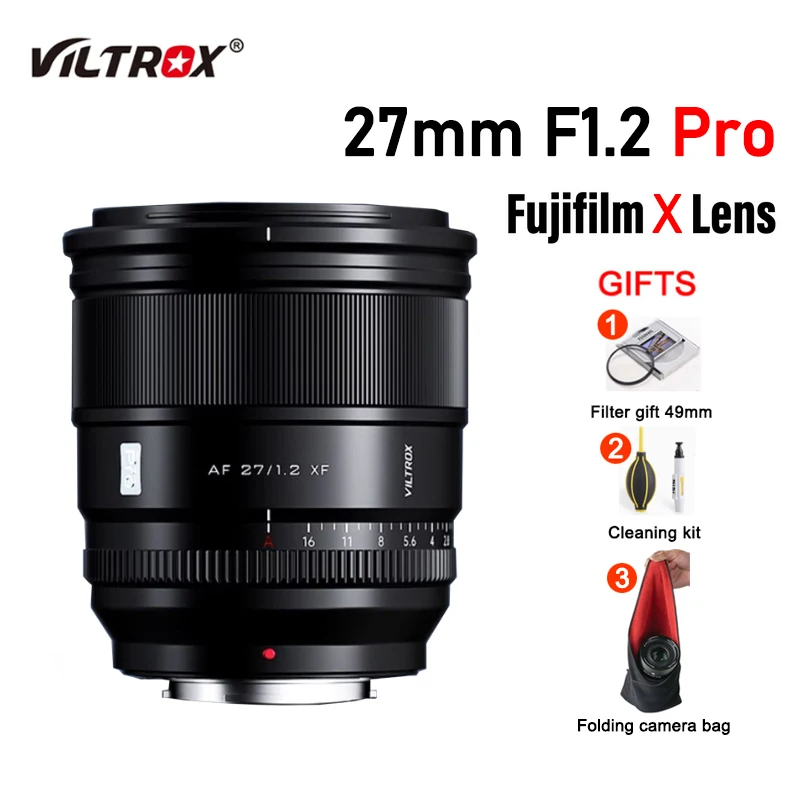 Viltrox 27mm F1.2 Pro Lens APS-C Auto Focus Large Aperture Camera Lens For Fuji X-T4 X-T5 X-T20 X-T30 X-H2S X-Pro3 Mount Camera