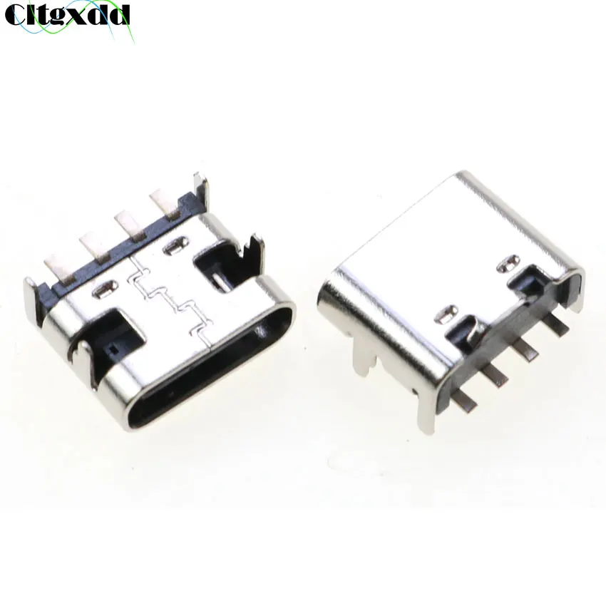 4 Pin Type-C SMT Socket Connector Micro USB Type C 3.1 Female Placement SMD DIP For PCB design DIY High Current Charging Port