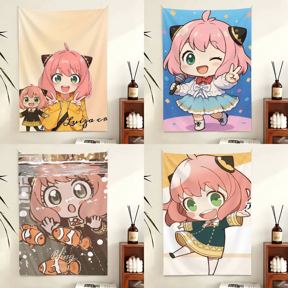 C-Cute Anya Chibi Style Flag Digital Printing Banner for Garage Wall Out Door Decoration