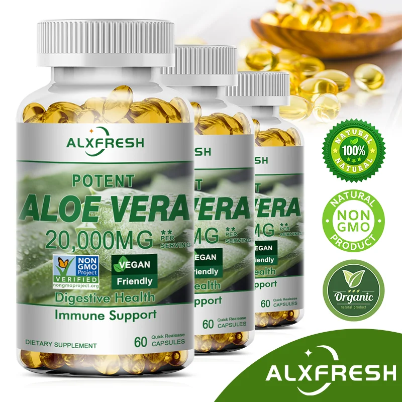 

Aloe Vera Capsules Improve Digestive Health Soothe The Intestines Provide Antioxidant Detoxifying Effects Promote Skin Health
