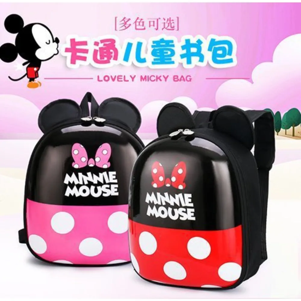 Tas sekolah bayi, Disney Mickey Mouse Kawaii tas sekolah untuk anak-anak kartun tren mode nyaman cangkang keras hadiah ransel bayi taman kanak-kanak