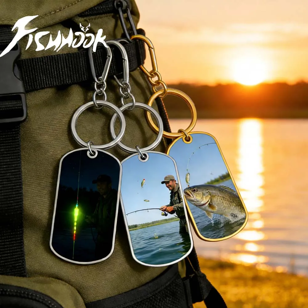 Personalized River Fishing Memory Fish Souvenir Print Photo Keychain Custom Dad Father Day Gift For Men Women Stainless Steel