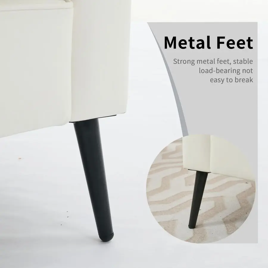 ชุดเก้าอี้หนังเทียม 2 ตัว, เก้าอี้มีที่วางแขนขนาดใหญ่สำหรับห้องนั่งเล่น, โซฟาสไตล์มิดเซ็นจูรี่สำหรับห้องนอนที่นั่งสบาย, เก้าอี้หุ้มเบาะเดี่ยว